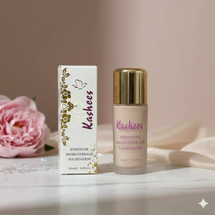 Kashee’s Eventone High Coverage Liquid Foundation – Long-Lasting Smooth Coverage | 20ML