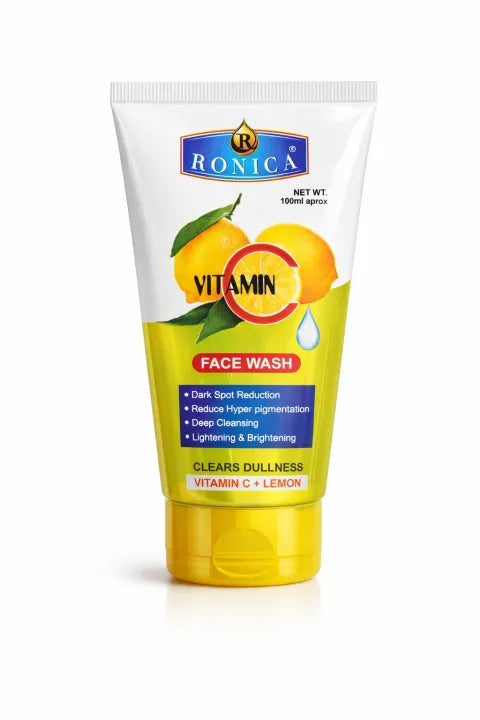 Ronica Face Wash - Ronica Facewash with Vitamin C & Lemon 100ml - For Men & Women, Brightening, Dark Spot Reduction, Fights Dullness - For Oily, Dry, Acne-Prone Skin - With Salicylic Acid - A Better Facewash